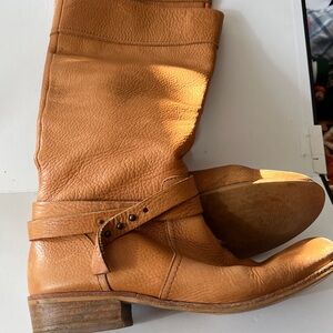Lands End Tan Leather Knee-High riding Boots size 7.5B
